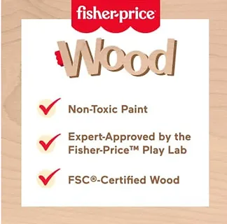 Fisher Price Wooden Drewniane drzewko zestaw klocków