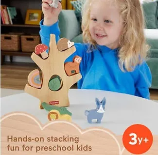 Fisher Price Wooden Drewniane drzewko zestaw klocków