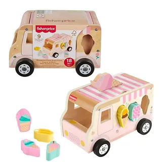 Fisher Price Wooden Ciężarowka z lodami sorter kształty