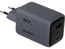 AUKEY Ładowarka sieciowa PA-C3 3xUSB (2xUSB-C + 1xUSB-A) 67W 5A QC5.0 PD3.0 AFC PPS FCP SCP