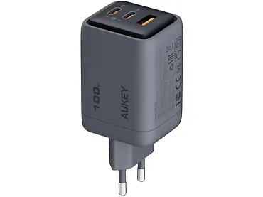 AUKEY Ładowarka sieciowa PA-C5 3xUSB (2xUSB-C i 1xUSB-A) 100W 5A QC5.0 PD3.0 AFC PPS FCP SCP