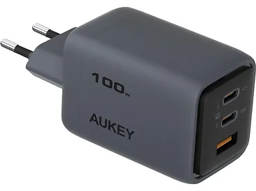 AUKEY Ładowarka sieciowa PA-C5 3xUSB (2xUSB-C i 1xUSB-A) 100W 5A QC5.0 PD3.0 AFC PPS FCP SCP