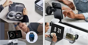 AUKEY Ładowarka bezprzewodowa LC-MC312 Slim 3w1 Qi2 15W MagSafe + ładowarka PD 30W + Etui