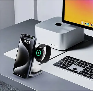 AUKEY Ładowarka bezprzewodowa LC-MC312 Slim 3w1 Qi2 15W MagSafe + ładowarka PD 30W + Etui