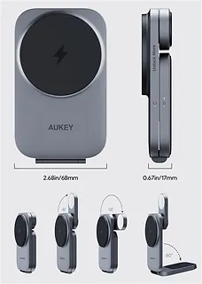 AUKEY Ładowarka bezprzewodowa LC-MC312 Slim 3w1 Qi2 15W MagSafe + ładowarka PD 30W + Etui