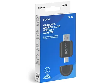 Bezprzewodowy adapter CarPlay & Android Auto SAVIO TR-17
