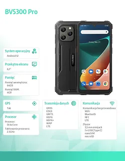 Blackview Smartfon BV5300 Pro 4/64GB czarny