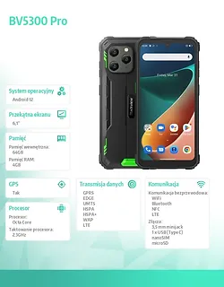 Blackview Smartfon BV5300 PRO 4/64GB 6580h zielony