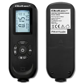 Qoltec Miernik grubości lakieru z podświetlanym bocznym wyświetlaczem LCD | 0 ~ 2000um