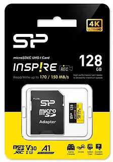 Silicon Power Karta pamięci microSDXC Inspire 128GB UHS-I U3 A1 V30 4K TLC