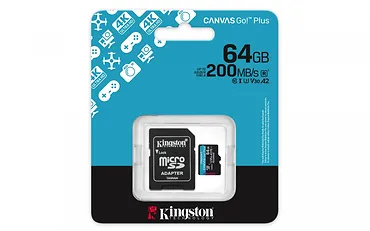 Kingston Karta microSD 64GB CanvasGo! Plus 200MB/s A2 U3 V30 + adapter