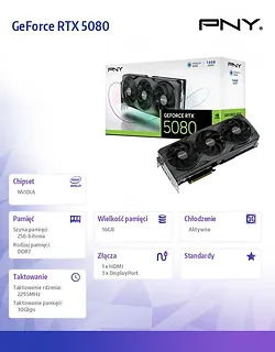 PNY Karta graficzna GeForce RTX 5080 3F 16GB VCG508016TFXPB1