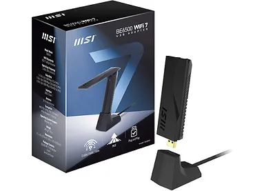 Zewnętrzna karta sieciowa Adapter MSI  BE6500 WiFi 7 USB