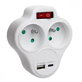 Gniazdko prądowe x2 USB MCE336 typ E