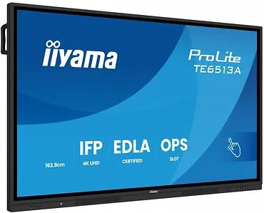 Monitor 65 cali TE6513A-B1AG INFRARED,40pkt,IPS,4K,7H,450cd/m2,      WiFi,USB, ANDROID 14, Google EDLA,2x20W, UCHWYT CIENNY