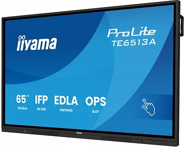 Monitor 65 cali TE6513A-B1AG INFRARED,40pkt,IPS,4K,7H,450cd/m2,      WiFi,USB, ANDROID 14, Google EDLA,2x20W, UCHWYT CIENNY