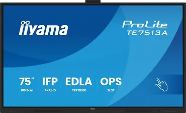 Monitor 75 cali TE7513A-B1AG INFRARED,40pkt,IPS,4K,7H,450cd/m2,      WiFi,USB, ANDROID 14, Google EDLA,2x20W, UCHWYT CIENNY