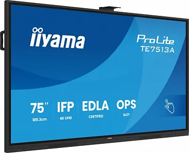 Monitor 75 cali TE7513A-B1AG INFRARED,40pkt,IPS,4K,7H,450cd/m2,      WiFi,USB, ANDROID 14, Google EDLA,2x20W, UCHWYT CIENNY