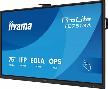 Monitor 75 cali TE7513A-B1AG INFRARED,40pkt,IPS,4K,7H,450cd/m2,      WiFi,USB, ANDROID 14, Google EDLA,2x20W, UCHWYT CIENNY