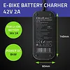 Ładowarka do roweru skutera elektrycznego 36V | 42V | 2A | 5.5*2.5 + wodoodporna + kabel zasilający