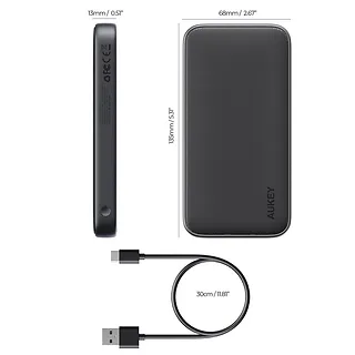 PB-Y46 Power Bank | 10000 mAh | 15W | 2xUSB | LED | kabel USB-C