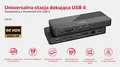 Stacja dokująca 12w1 USB-C, HDMI 2.1, USB 4, PD 100W; D1079A