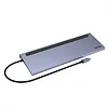HUB USB-C 11w1 USB-C, RJ45, PD 100W, 2x HDMI, VGA, SD; D1022B