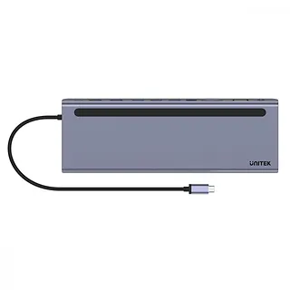 HUB USB-C 11w1 USB-C, RJ45, PD 100W, 2x HDMI, VGA, SD; D1022B