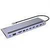 HUB USB-C 11w1 USB-C, RJ45, PD 100W, 2x HDMI, VGA, SD; D1022B