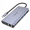 HUB USB-C 2x USB 3.1, HDMI 2.0, DP 1.4, RJ45, SD, PD 100W; D1056A