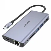 HUB USB-C 2x USB 3.1, HDMI 2.0, DP 1.4, RJ45, SD, PD 100W; D1056A