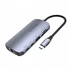 HUB USB-C 9w1, USB-C, HDMI 2.0, RJ45, PD 100W, czytnik SD; D1071A