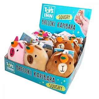 Breloki Kapibara squishy mix Display 12 sztuk