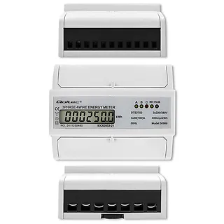 Trójfazowy dwukierunkowy elektroniczny licznik | miernik zużycia energii na szynę DIN | 400V | 100A | LCD | 4P