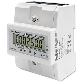 Trójfazowy elektroniczny licznik | miernik zużycia energii na szynę DIN | 400V | 100A | LCD | 4P