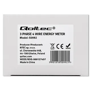Trójfazowy elektroniczny licznik | miernik zużycia energii na szynę DIN | 400V | 100A | LCD | 4P