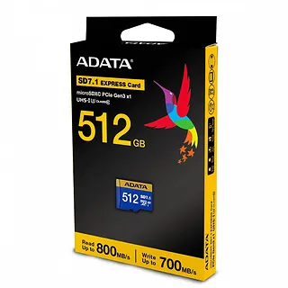 Karta pamięci microSDXC 512GB SD7.1 Express serii Premier Extreme 800/700 MB/s