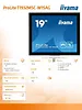 IIYAMA Monitor 19 cali ProLite T1932MSC-W1SA G,POJ.10PKT.IP54,HDMI