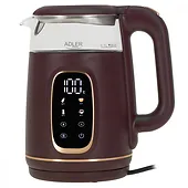 Adler Czajnik 1,7l z wyświetlaczem LED, regulacja temperatury  AD 1305 burgundy