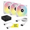 Corsair Wentylator QX120 RGB iCUE LINK magnetic, 3pak biały