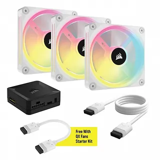 Corsair Wentylator QX120 RGB iCUE LINK magnetic, 3pak biały