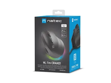 Natec Mysz wertykalna CRAKE 2 PRO 128000DPI optyczna czarna