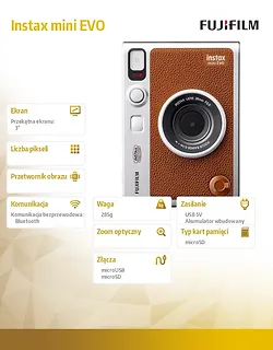 Fujifilm Aparat Instax mini EVO brązowy