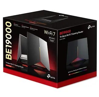 TP-LINK Router  BE19000 TriBand Wi-Fi 7 Gaming                   SPEED: 1376 Mbps at 2.4 GHz + 5760 Mbps at 5 GHz + 11520 Mbps at 6 GHz        SPEC: 8