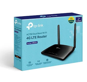 TP-LINK Router   AC750 Wireless Dual Band 4G LTE                 Build-In 150Mbps 4G LTE Modem