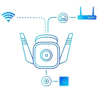 TP-LINK Kamera Outdoor Security Wi-Fi                          SPEC: 2K (2304x1296), 2.4 GHz, 2T2R, 2 × External Antennas, 1 × Ethernet Port FEATURE