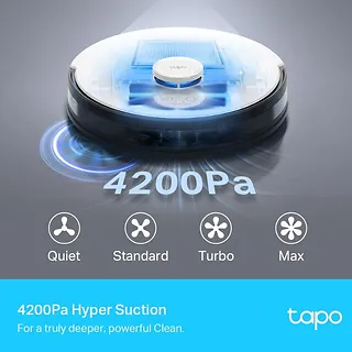 TP-LINK Robot odkurzający i mopujący z czujnikiem LiDAR  SPEC: LiDAR + Gyro Navigation, Vacuum & Mop 2-in-1, 4200Pa, 5000mAh Battery