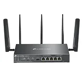 TP-LINK Brama sieciowa gigabitowa Omada 4G+ Cat6 AX3000 VPN with 4-Port PoE+PORT: 1× Gigabit SFP WAN/LAN Port, 1× Gigabit RJ45 WAN Port, 4× Gigabit WAN/LAN