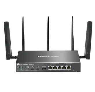 TP-LINK Brama sieciowa gigabitowa Omada 4G+ Cat6 AX3000 VPN with 4-Port PoE+PORT: 1× Gigabit SFP WAN/LAN Port, 1× Gigabit RJ45 WAN Port, 4× Gigabit WAN/LAN