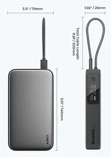 AUKEY PowerBank PB-Y48  | 20000mAh | 130W | 4xUSB | LED | PPS | kabel USB-C
